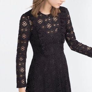 Zara black lace dress NWT